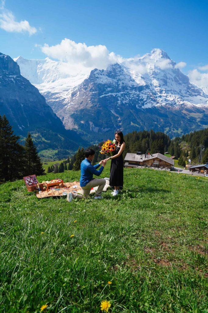 Picnic Proposal in the Swiss Alps